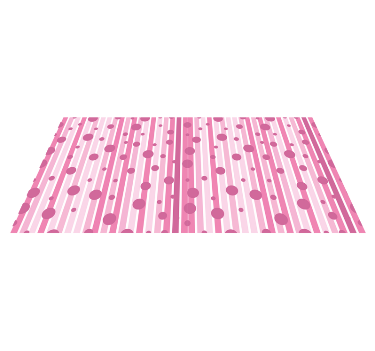 Pink Striped Dots stripes vinyl rug - TenStickers