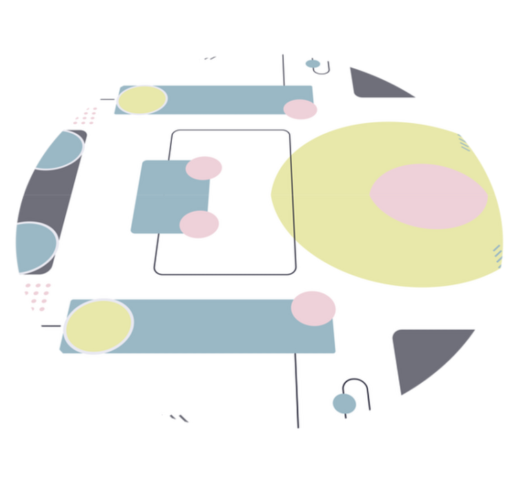 Geometric vinyl rug with abstract circular shapes - TenStickers