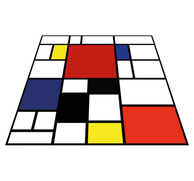 Modern vinyl rug with lively geometric design - TenStickers