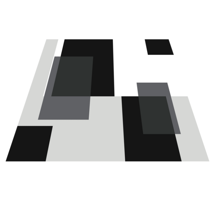 Modern vinyl rug with abstract square design - TenStickers