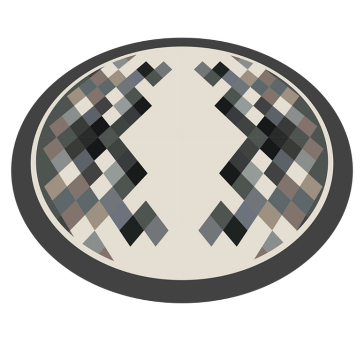 Modern vinyl rug with grey geometric patterns - TenStickers