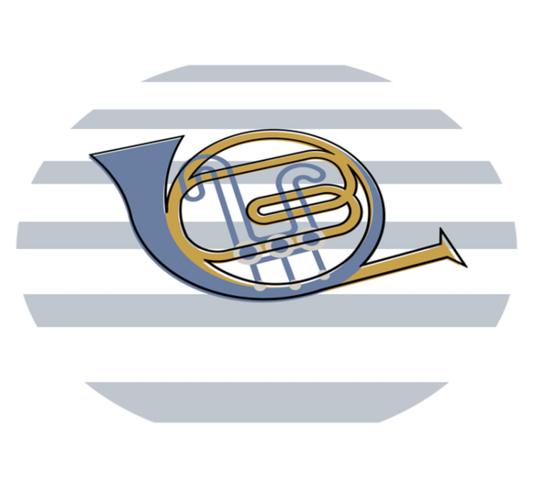 Musical Horn Design circular vinyl rug - TenStickers