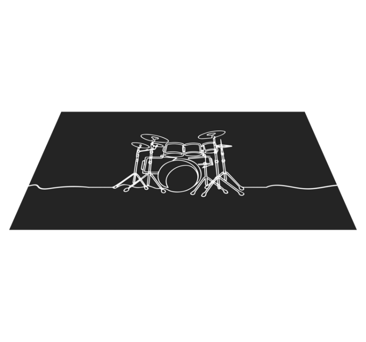 Line art drum elegant design modern rug - TenStickers