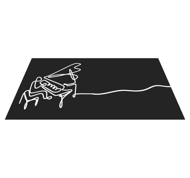 Piano Line Art modern vinyl rug - TenStickers