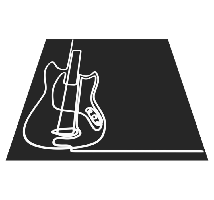 Guitar Outline Art teenager vinyl rug - TenStickers