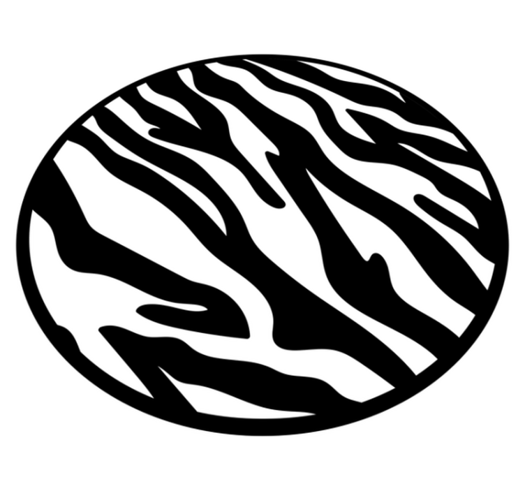 Classic zebra print background circular rug - TenStickers