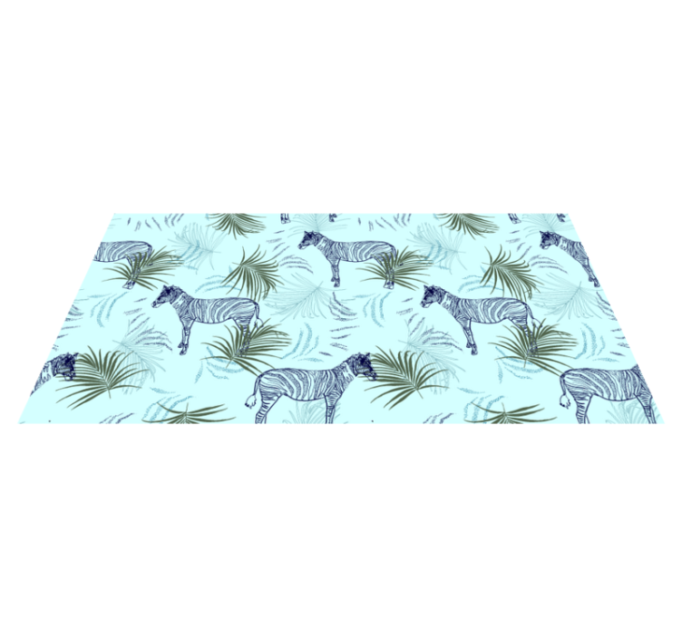 Animal vinyl rug with zebra leaf design - TenStickers