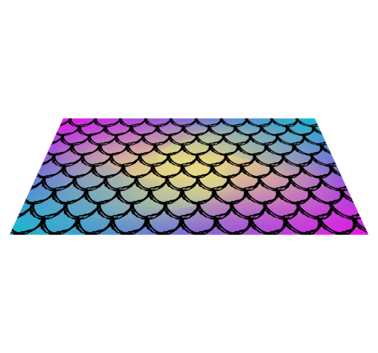Rectangular vinyl rug with colorful scales design - TenStickers