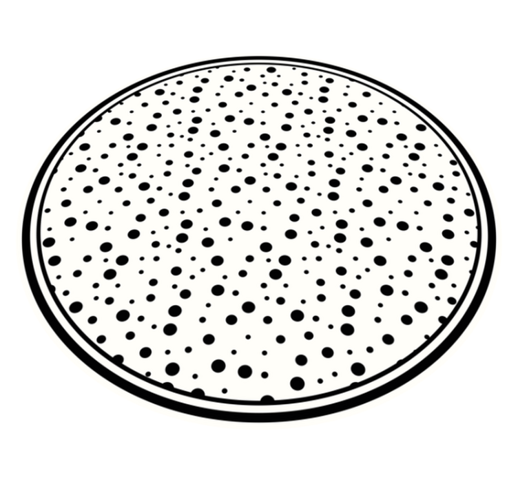 Black polka dots minimalist vinyl rug - TenStickers