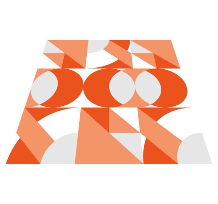 Retro geometric motif geometric vinyl rug - TenStickers