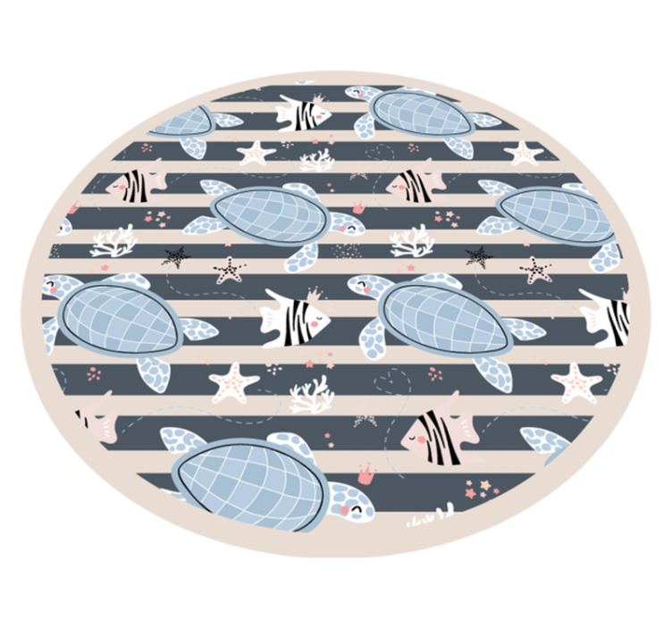 Turtles and stripes nautical pattern floor tile - TenStickers