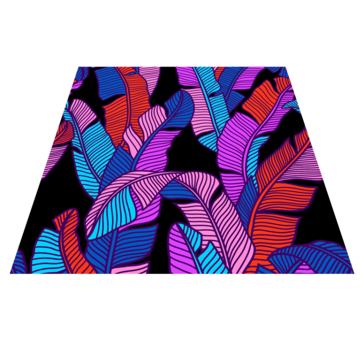 Vibrant leaf patterns flower vinyl rug - TenStickers