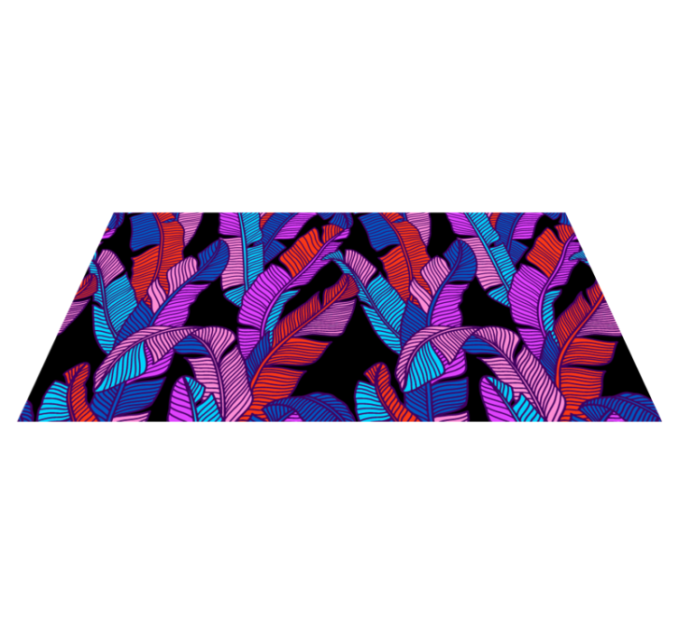 Nature vinyl rug colorful tropical leaves - TenStickers