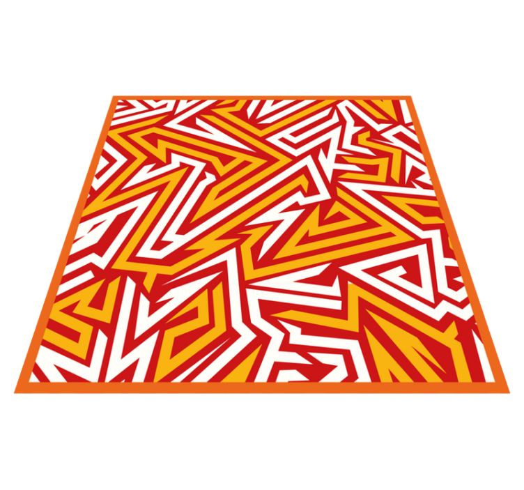 Dynamic zigzag pattern teenager vinyl rug - TenStickers