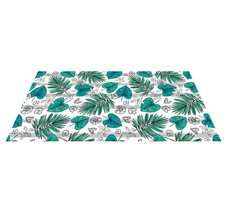 Tropical Leaf Illustrations nature vinyl rug - TenStickers