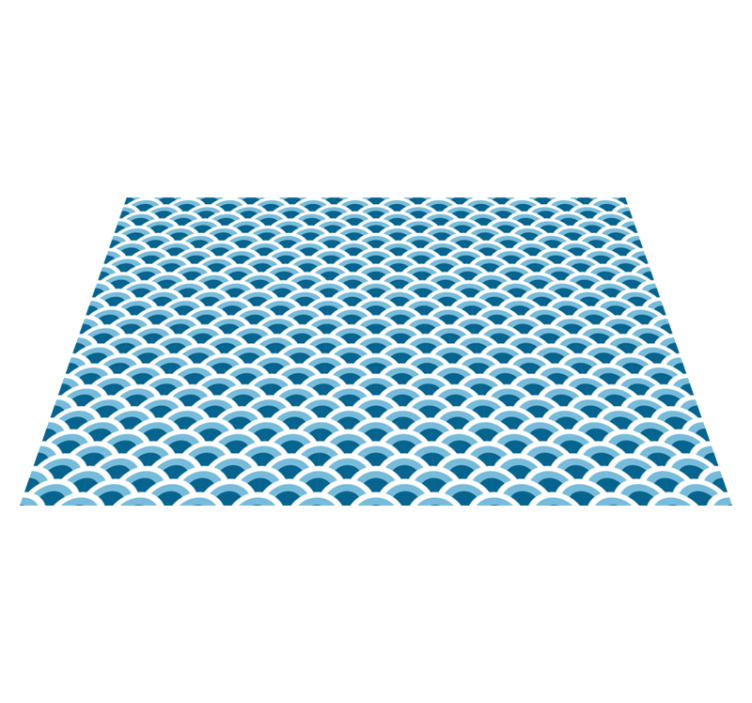 Blue Wave Patterns nordic vinyl rug - TenStickers