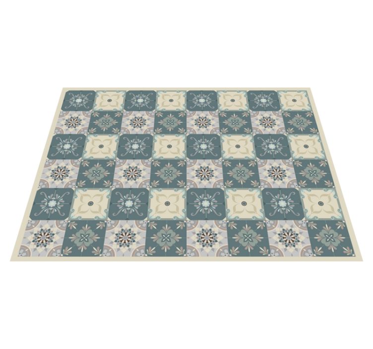 Mosaic floral motif mosaic vinyl rug - TenStickers