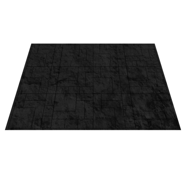 Textured black surface stone effect vinyl rug - TenStickers