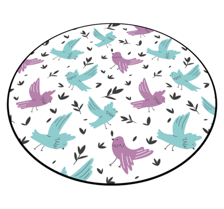 Blue and purple birds nature vinyl rug - TenStickers