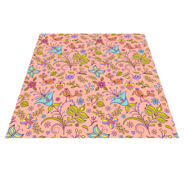 Flower vinyl rug floral spring design - TenStickers