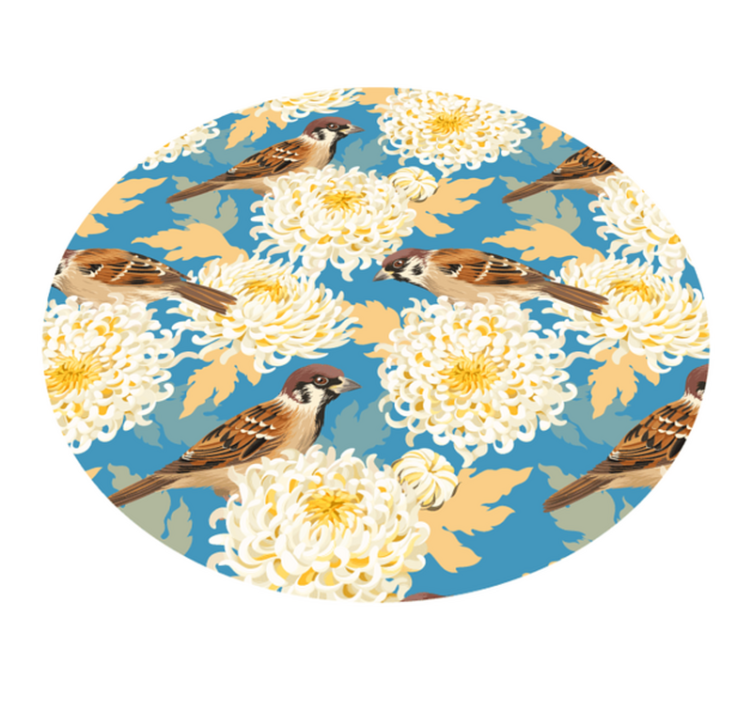 Flower vinyl rug sparrow floral design - TenStickers