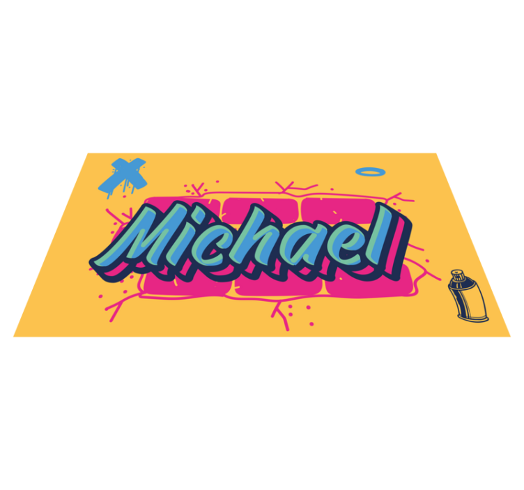 Graffiti custom name vinyl rug - TenStickers