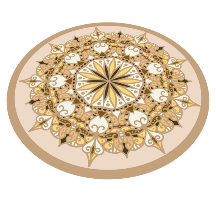 Elegant golden mandala mandala vinyl rug - TenStickers