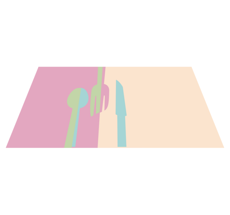 Pastel colors utensils  kitchen floor tiles - TenStickers