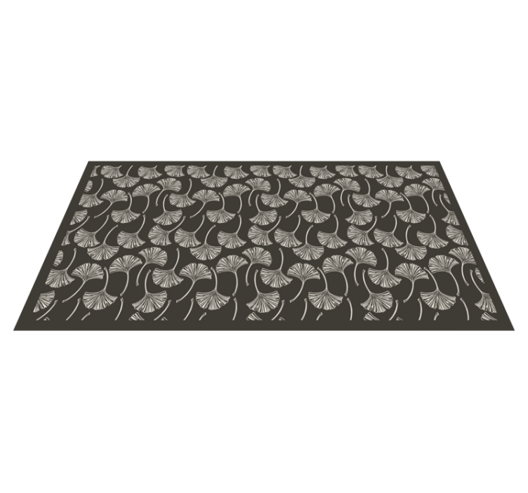 Ginkgo Leaf Motif flower vinyl rug - TenStickers