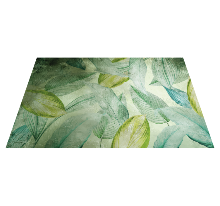 Vibrant Greenery Motif nature vinyl rug - TenStickers
