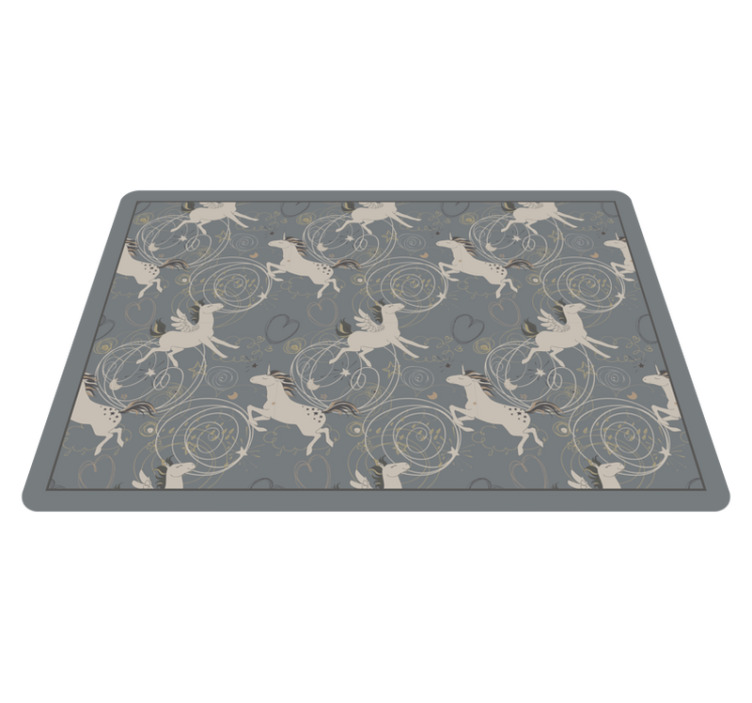 Whimsical Unicorns Design kids vinyl rug - TenStickers