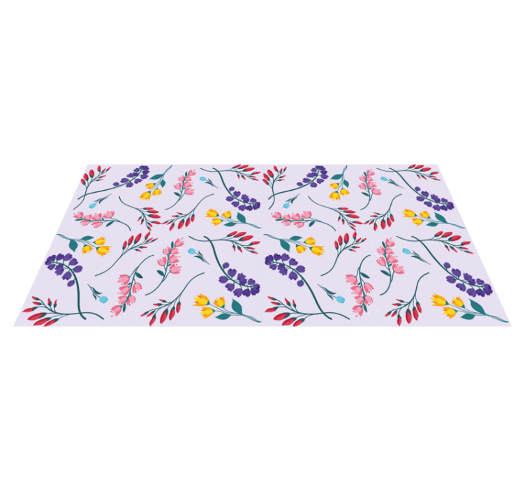Purple subtle pattern flower vinyl rug - TenStickers