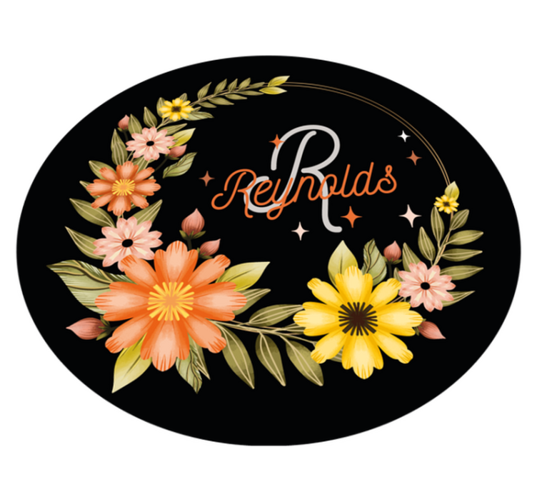 Surname with flowers floral rug - TenStickers