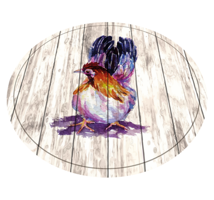 Charming colorful chicken animal print vinyl rug - TenStickers
