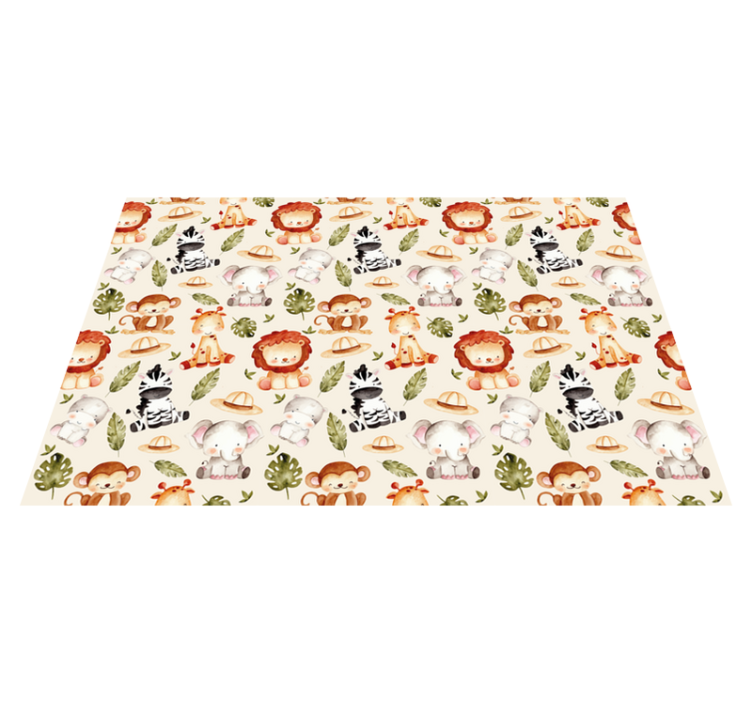 Cute Safari Animals nursery vinyl rug - TenStickers