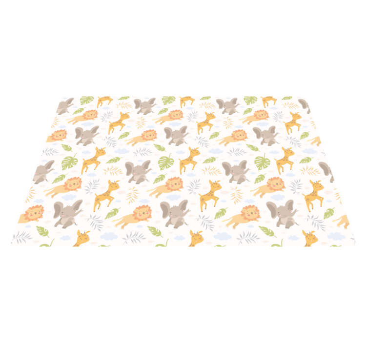 Adorable Safari Creatures kids vinyl rug - TenStickers