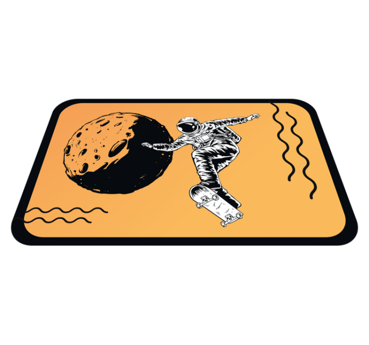 Skateboarding astronaut vinyl rug - TenStickers