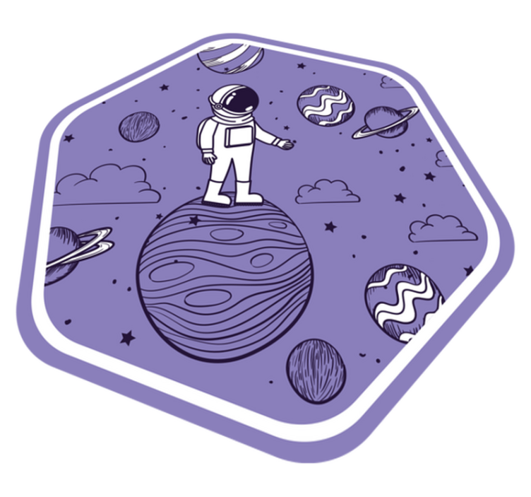 Cosmic Adventure Concept star vinyl rug - TenStickers