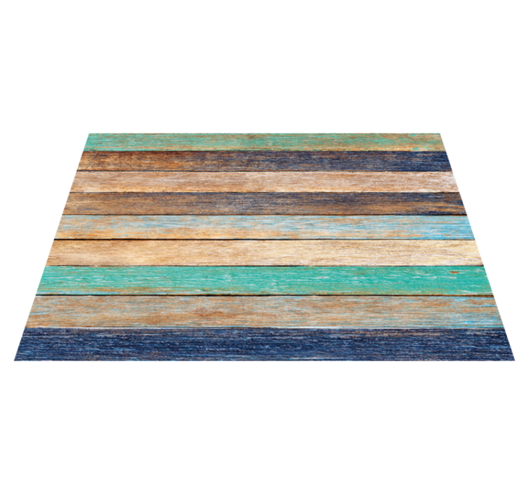 Wood vinyl rug multi-tone wood planks design - TenStickers