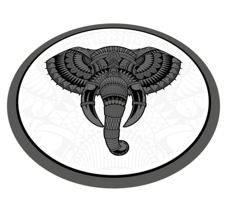 Elephant with mandala texture mandala vinyl rug - TenStickers