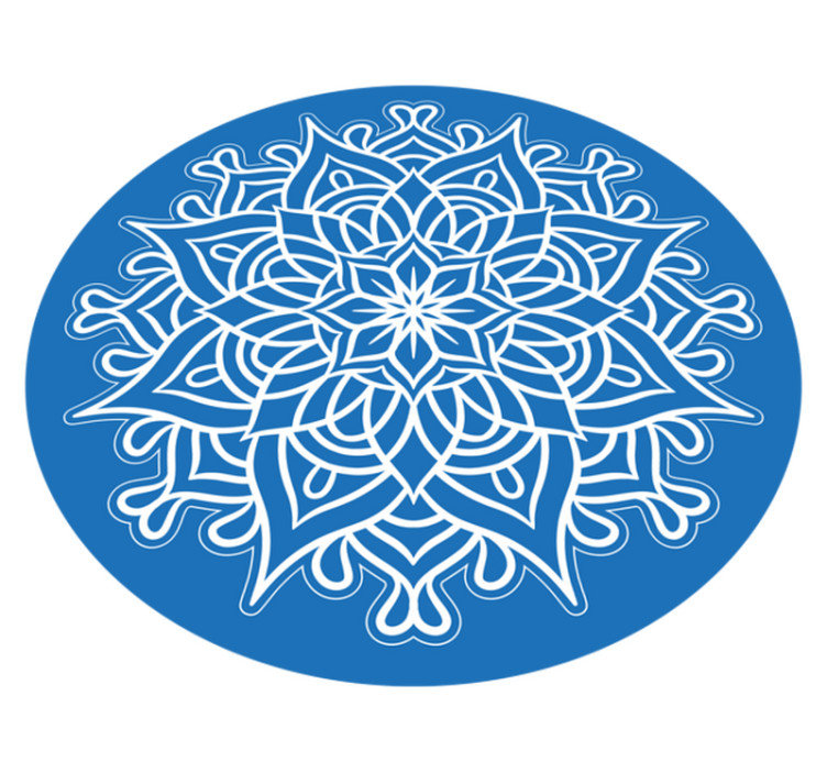 Intricate blue composition mandala vinyl rug - TenStickers