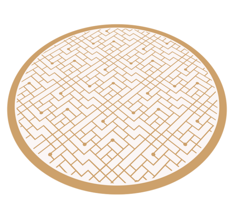 Stylish golden element geometric vinyl rug - TenStickers