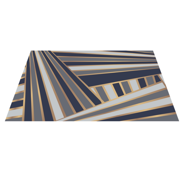 Striking grey motif stripes vinyl rug - TenStickers