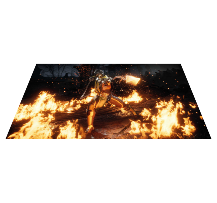 Fiery character action teenager vinyl rug - TenStickers