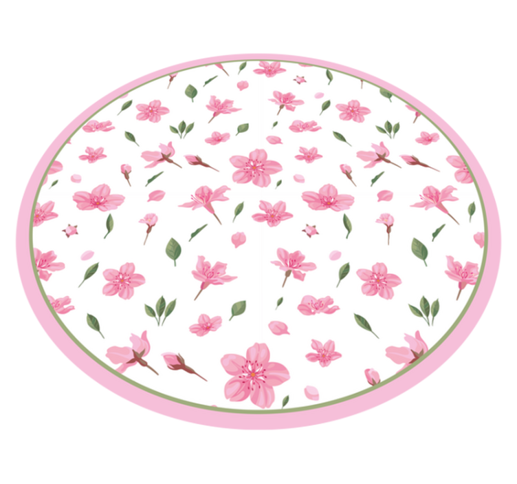 Blossoming Pink Floral flower vinyl rug - TenStickers