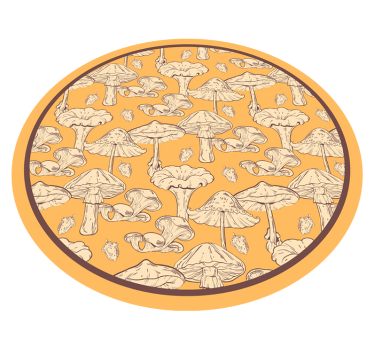 Nature vinyl rug in mushroom design - TenStickers