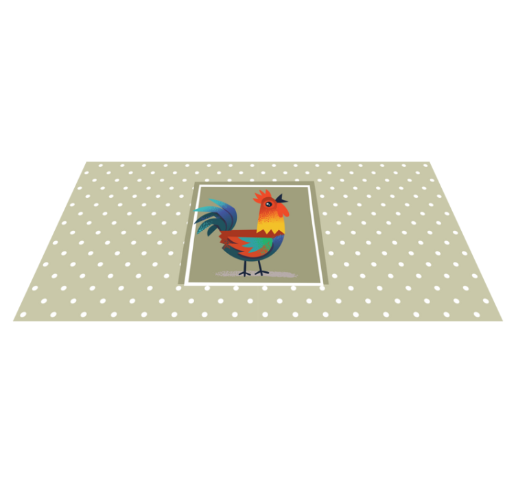 Colorful rooster display animal vinyl rug - TenStickers