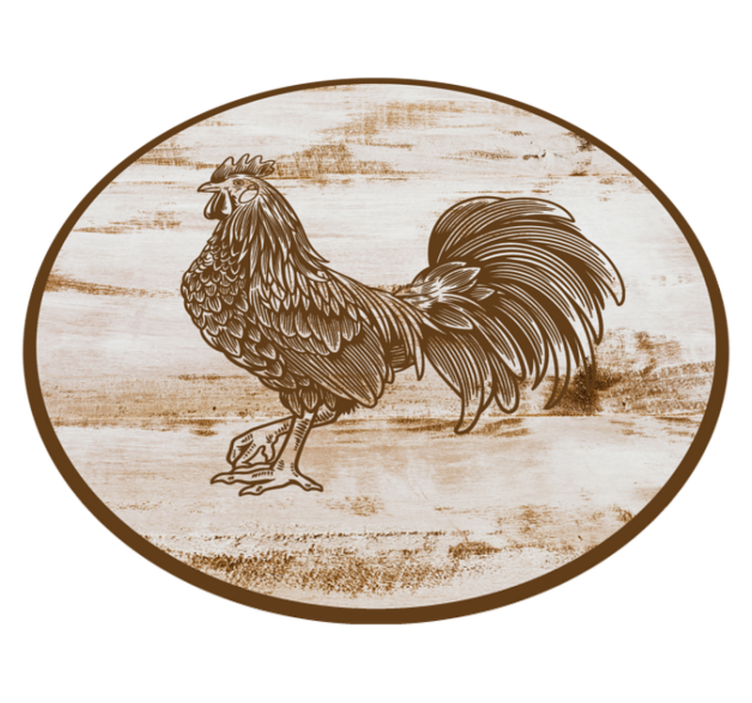 Vintage rooster illustration animal vinyl rug - TenStickers