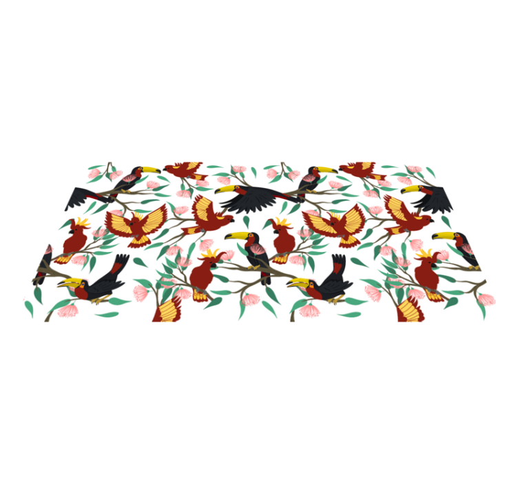 Tropical Birds Delight nature vinyl rug - TenStickers