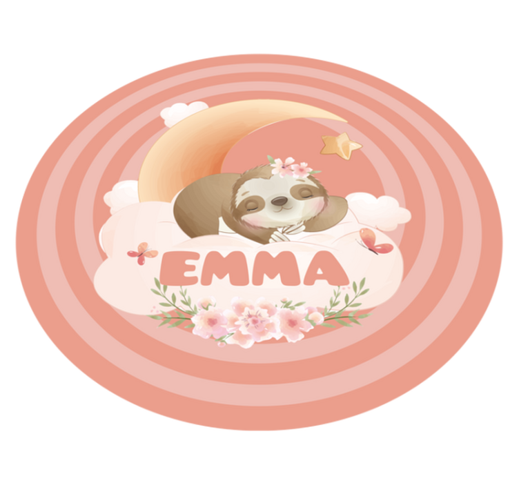 Cute Sloth Design custom vinyl rug - TenStickers